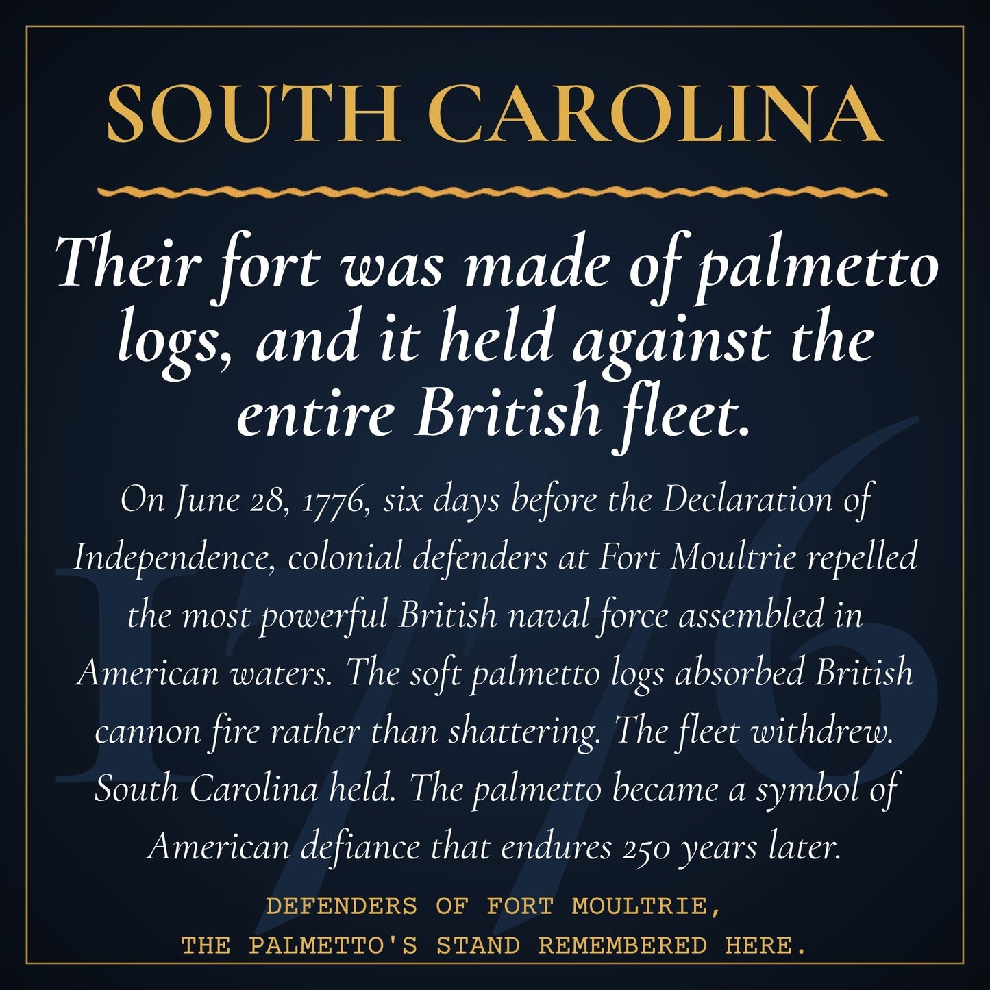 South Carolina 250th Anniversary Canvas