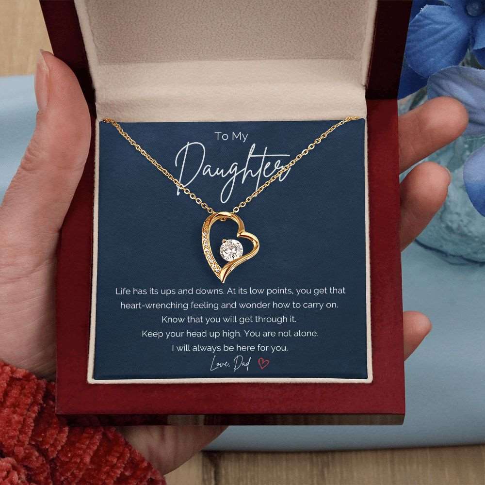 Encouragement Gift To Daughter from Dad-Forever Love Necklace