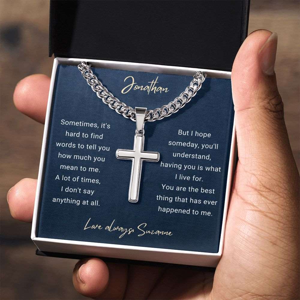 Personalized Cuban Link Chain & Engraved Cross | Best Thing