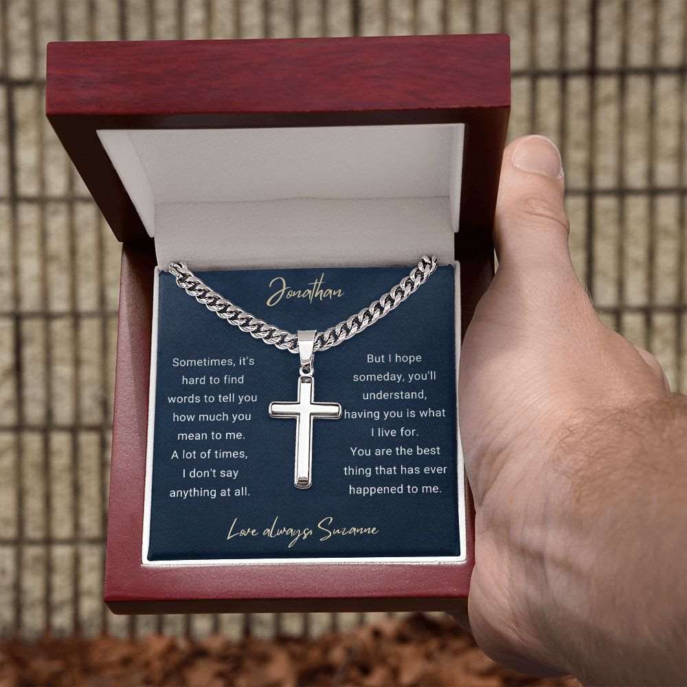 Personalized Cuban Link Chain & Engraved Cross | Best Thing