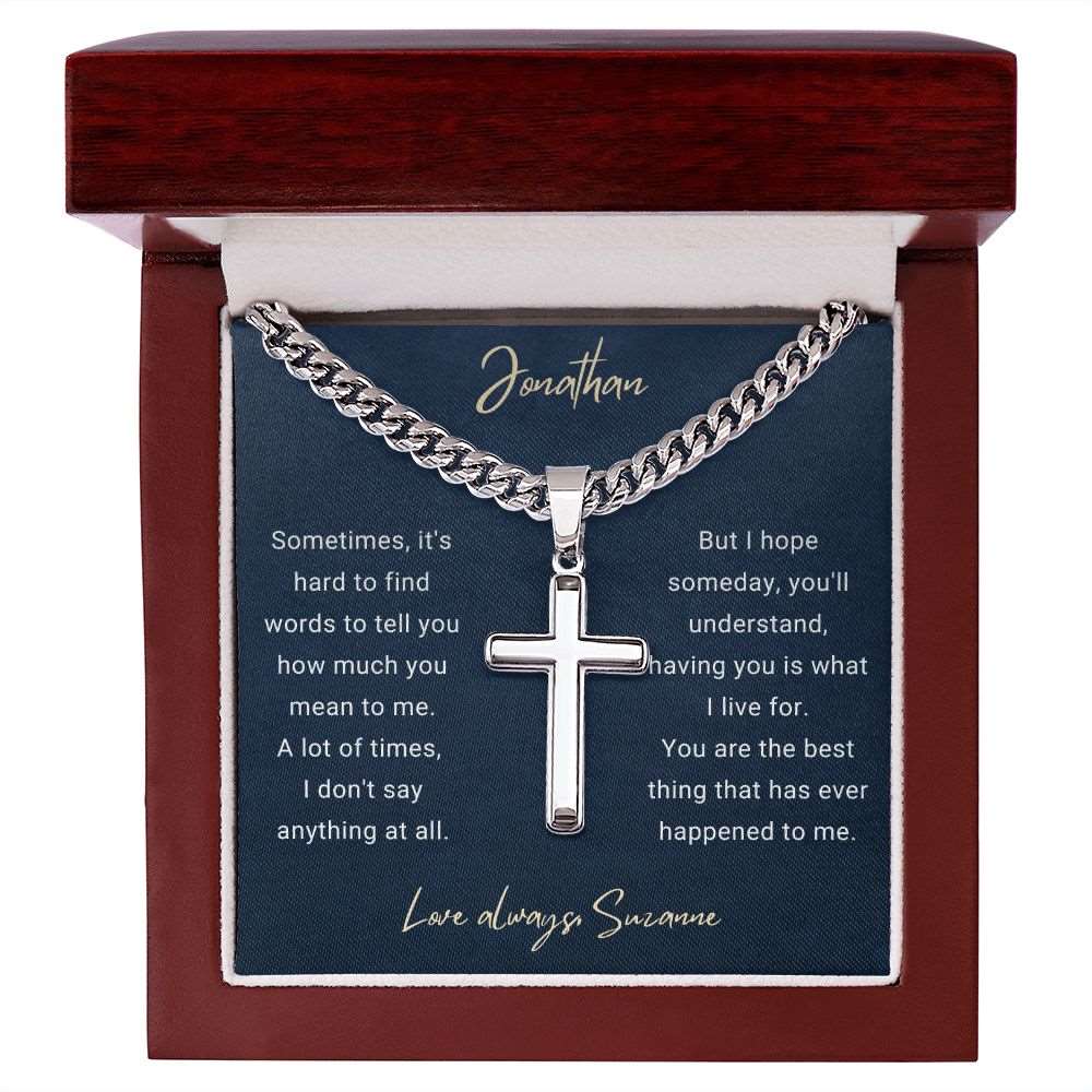 Personalized Cuban Link Chain & Engraved Cross | Best Thing