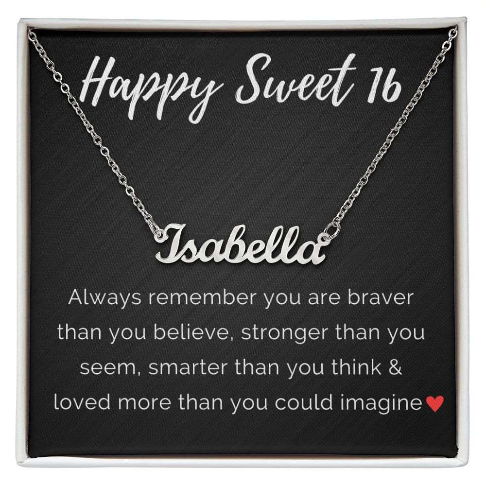 Personalized Sweet 16 Birthday Name Necklace