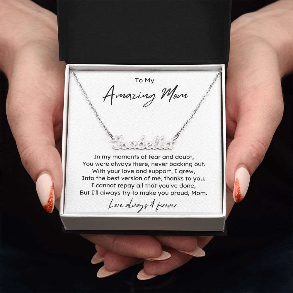 Amazing Mom Name Necklace