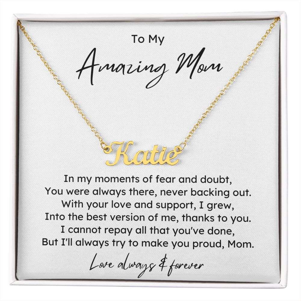 Amazing Mom Name Necklace