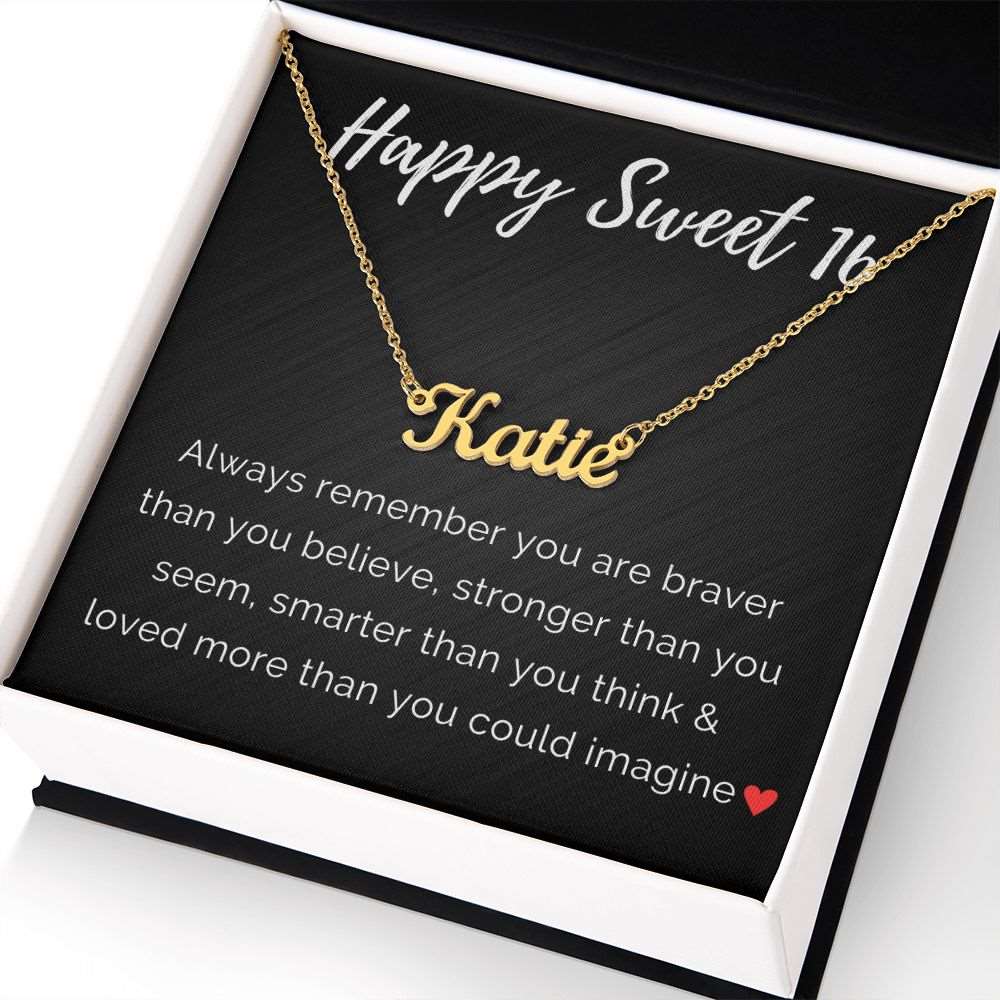 Personalized Sweet 16 Birthday Name Necklace