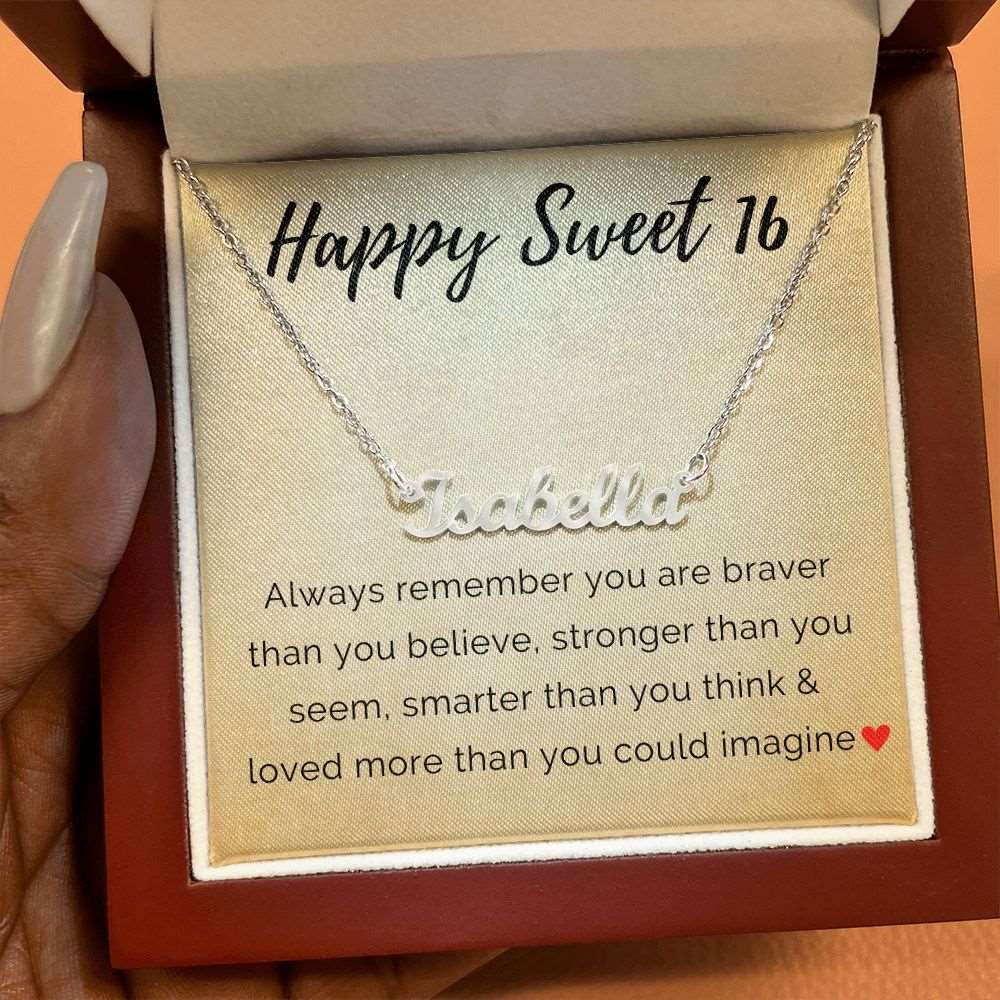 Personalized Sweet 16 Birthday Name Necklace