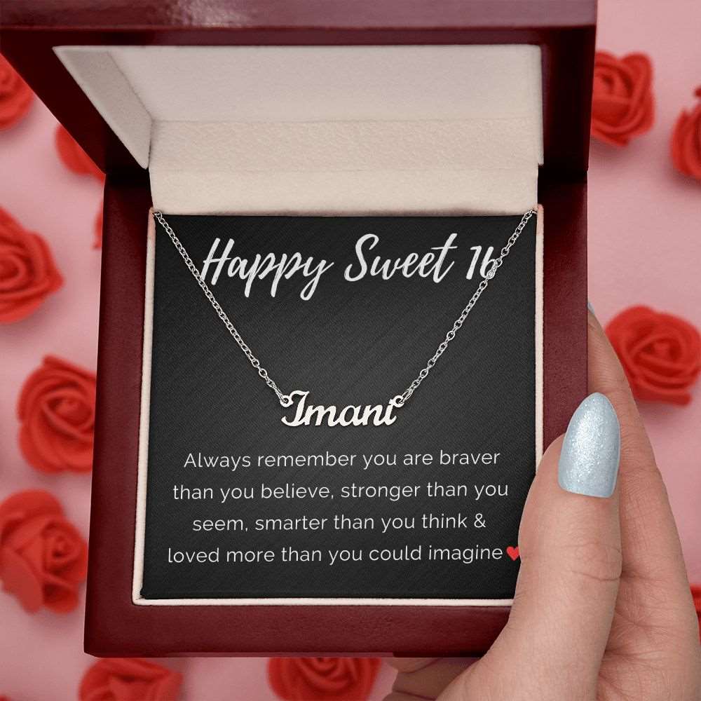 Personalized Sweet 16 Birthday Name Necklace