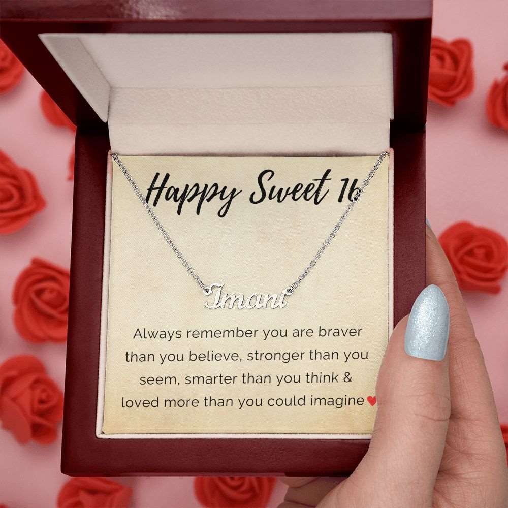 Personalized Sweet 16 Birthday Name Necklace