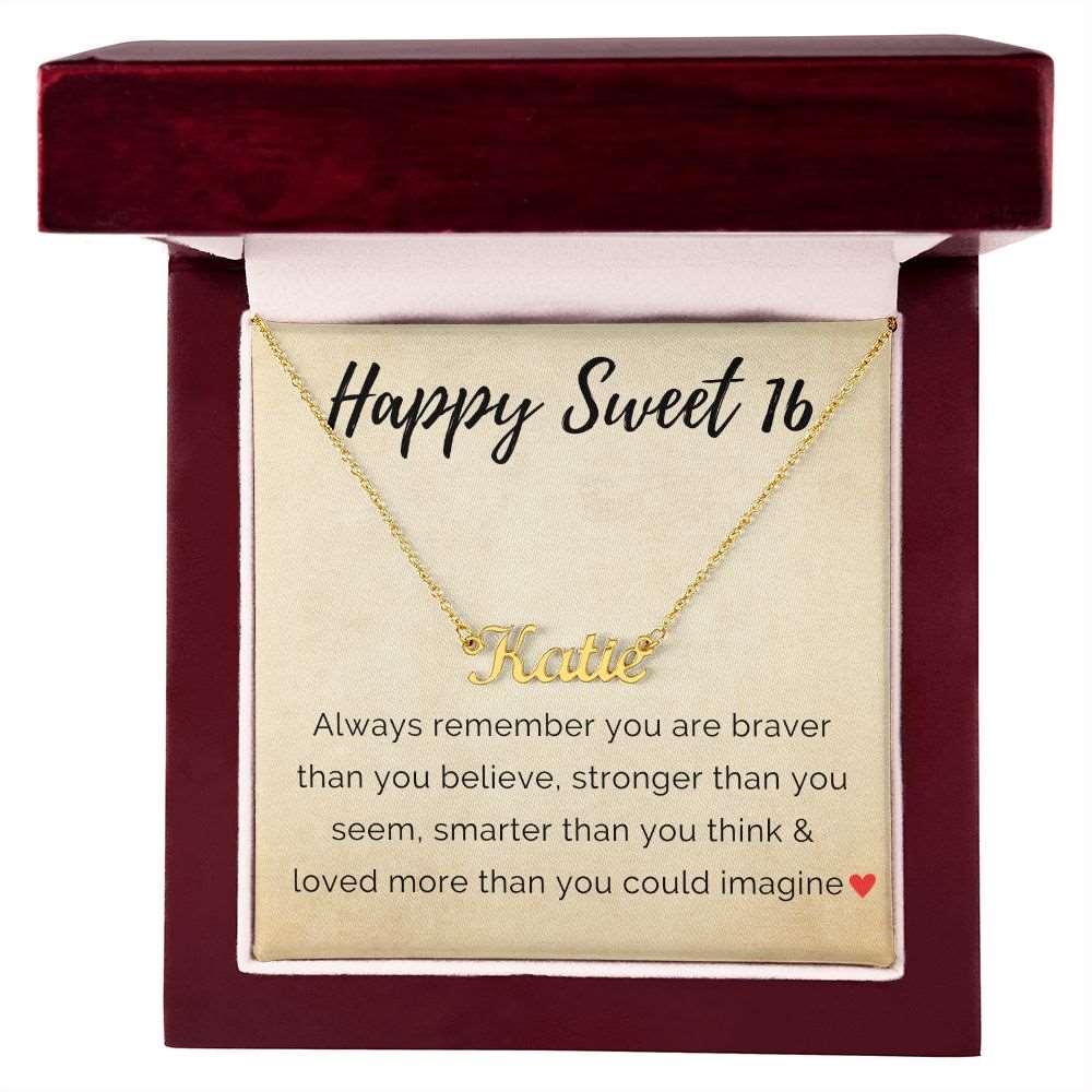 Personalized Sweet 16 Birthday Name Necklace