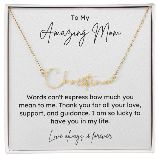 Personalized Signature Name Necklace - Mom