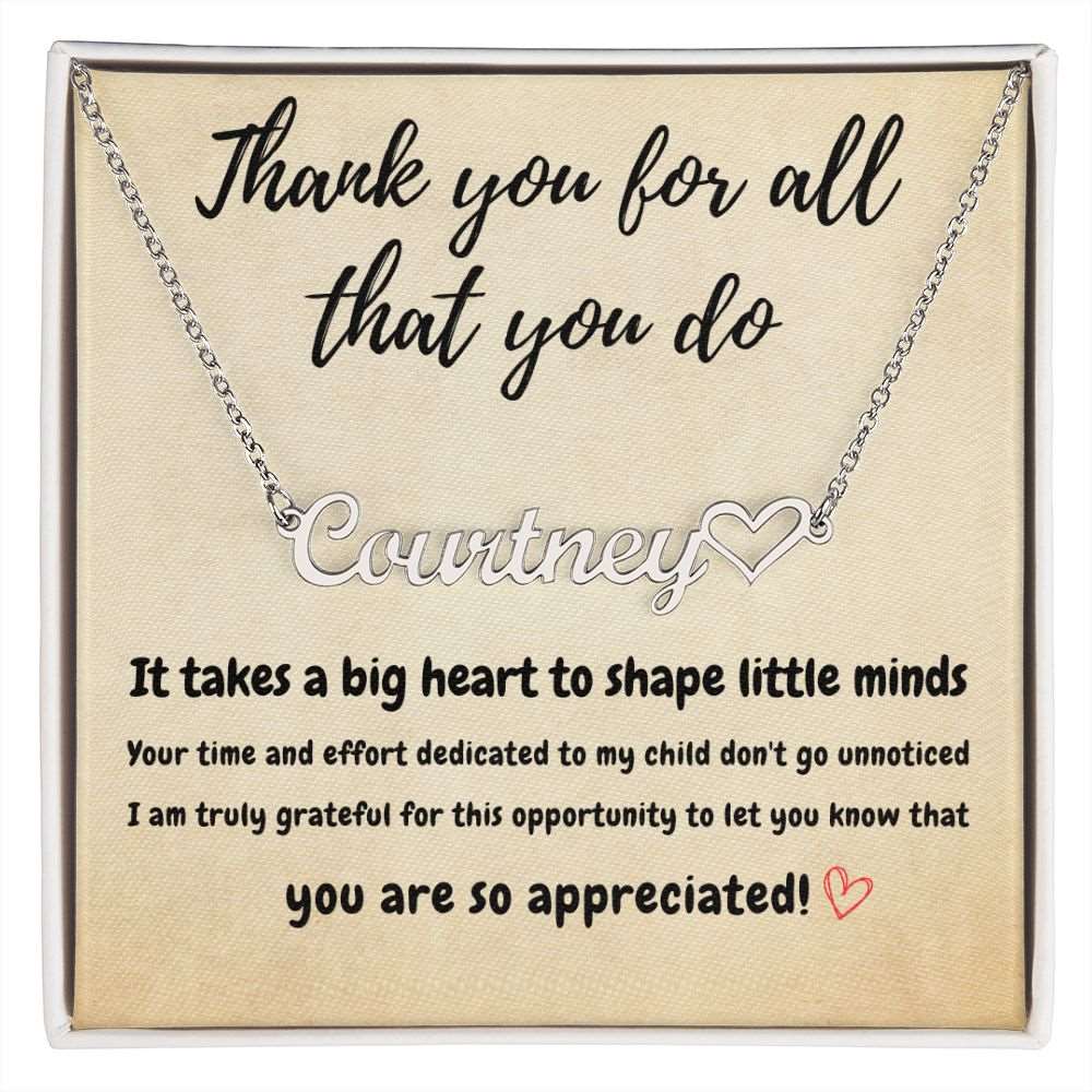 Babysitter Daycare Teacher Nanny -Custom Gift Name Necklace