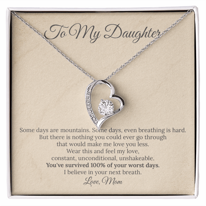 To My Daughter "100% Survival Rate" Necklace