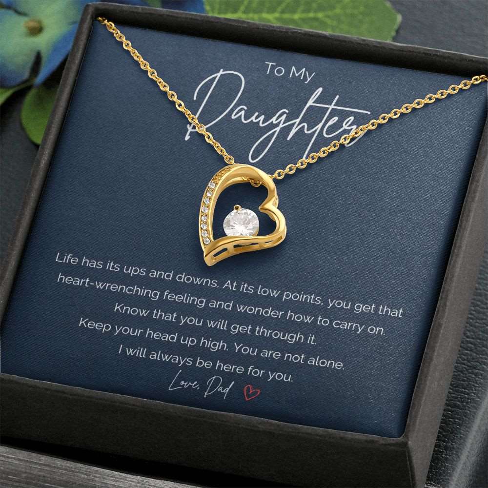 Encouragement Gift To Daughter from Dad-Forever Love Necklace