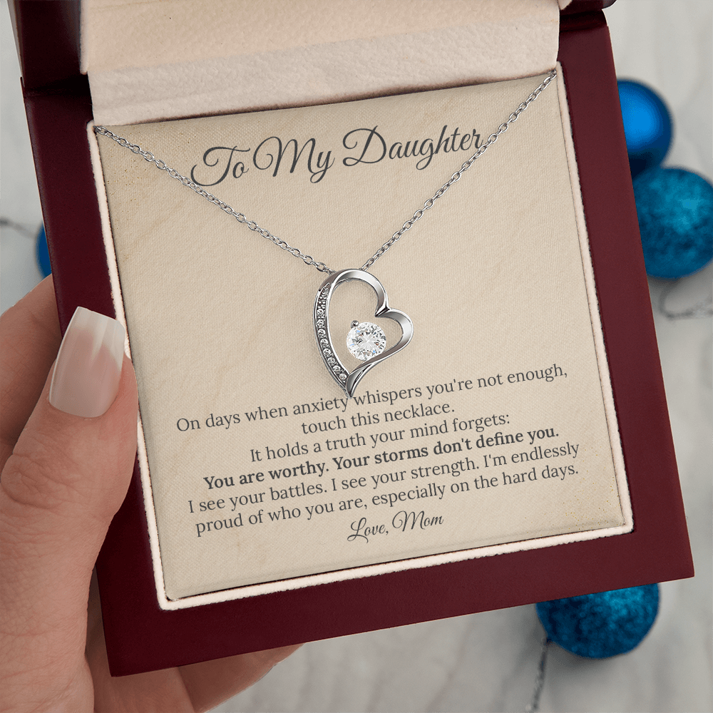 To Daughter "Anxiety Lies" Necklace | Support Gift for Anxiety & Mental Health | From Mom