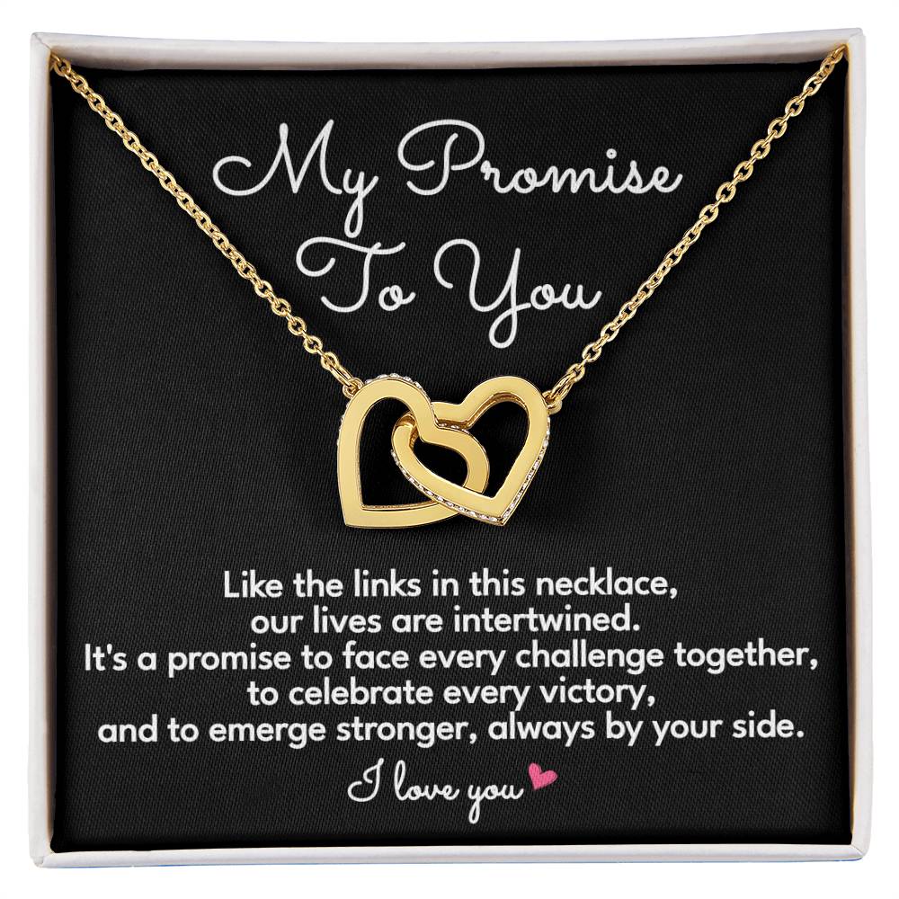 Promise Necklace For Her Girlfriend Wife Fiancée Interlocking Hearts