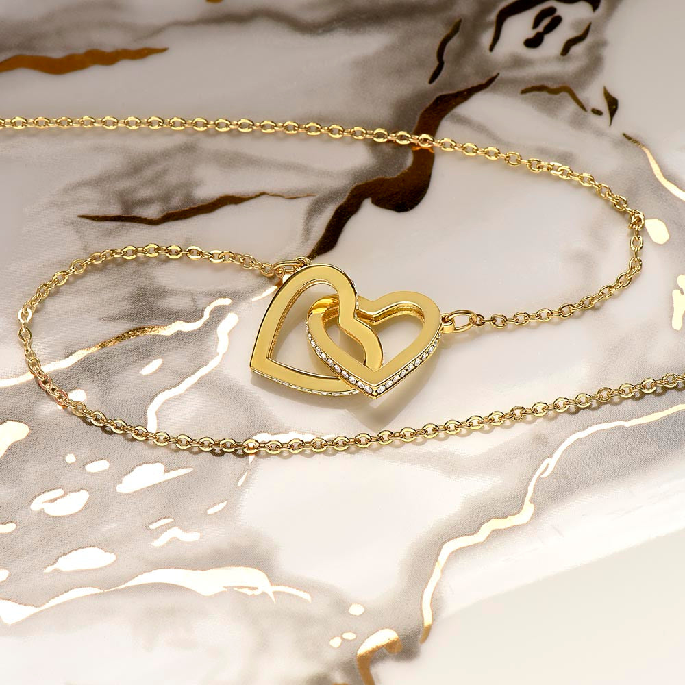 Promise Necklace For Her Girlfriend Wife Fiancée Interlocking Hearts