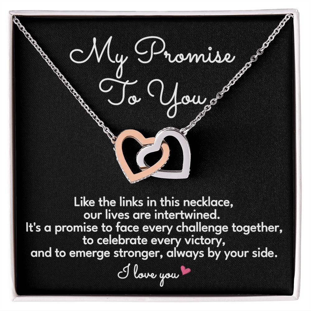 Promise Necklace For Her Girlfriend Wife Fiancée Interlocking Hearts