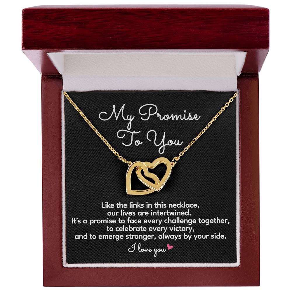 Promise Necklace For Her Girlfriend Wife Fiancée Interlocking Hearts