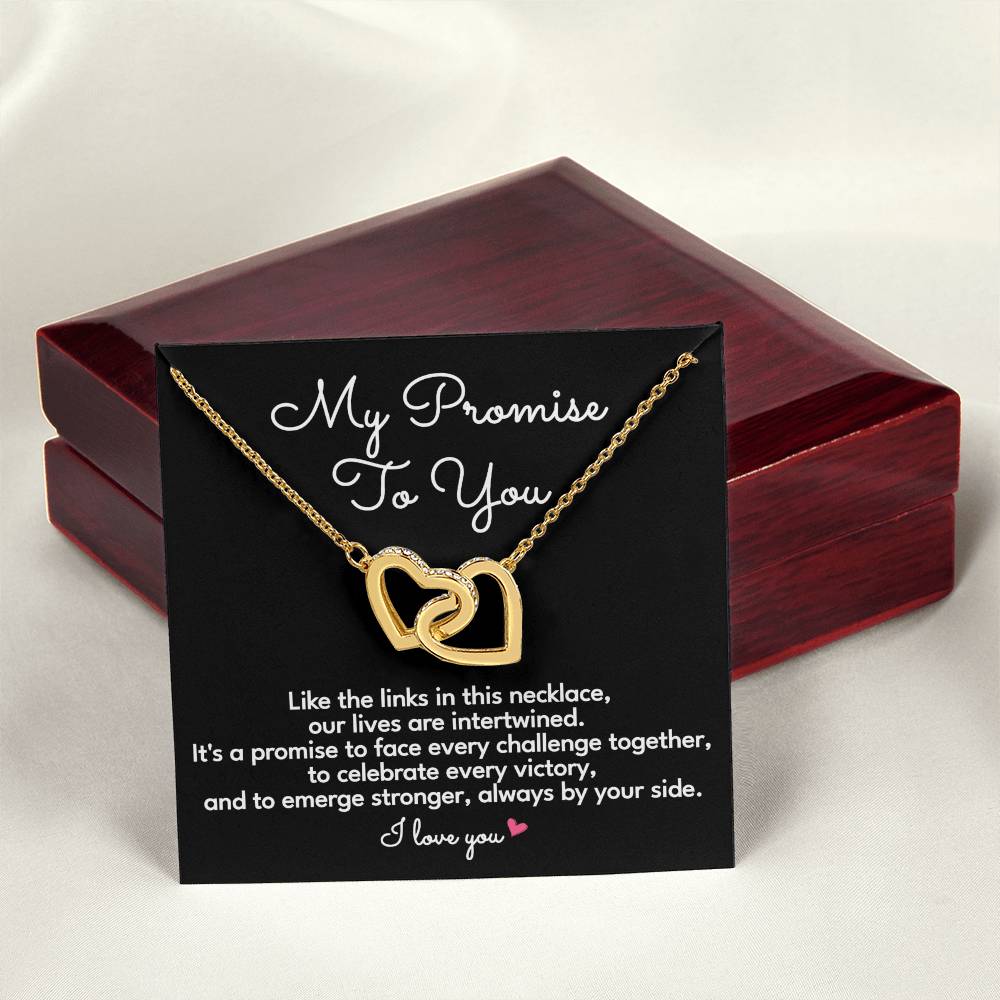 Promise Necklace For Her Girlfriend Wife Fiancée Interlocking Hearts