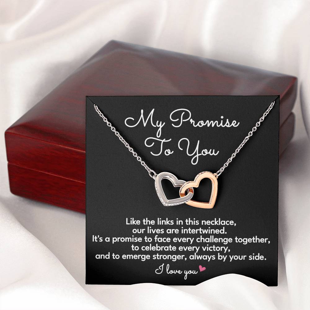 Promise Necklace For Her Girlfriend Wife Fiancée Interlocking Hearts