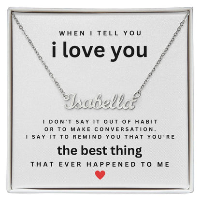 Personalized Name Necklace & Love Message | Wife Girlfriend Gift For Valentines Day Birthday Anniversary