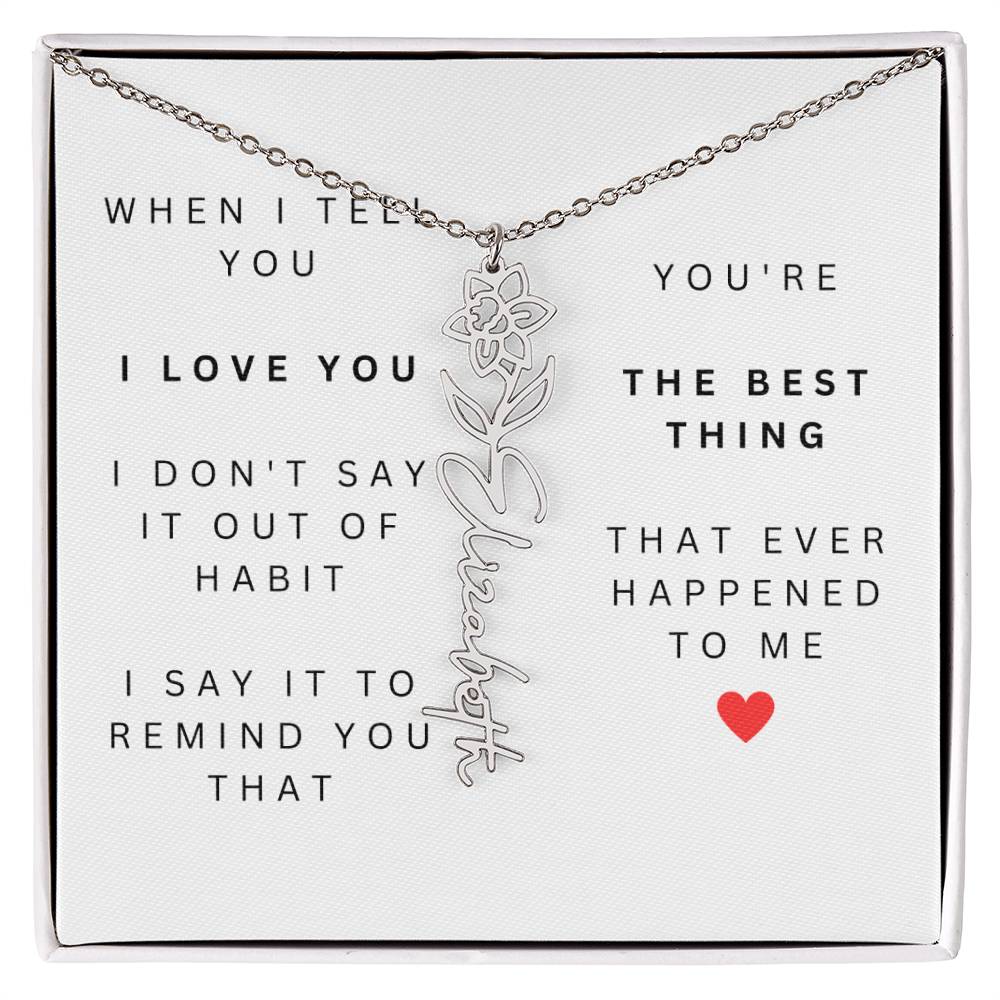 Personalized Flower Name Necklace-You're the Best