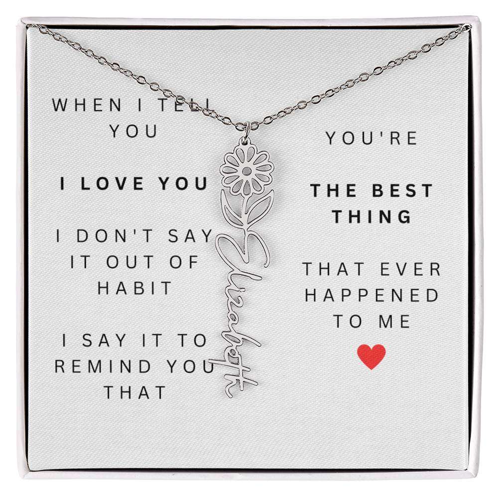 Personalized Flower Name Necklace-You're the Best