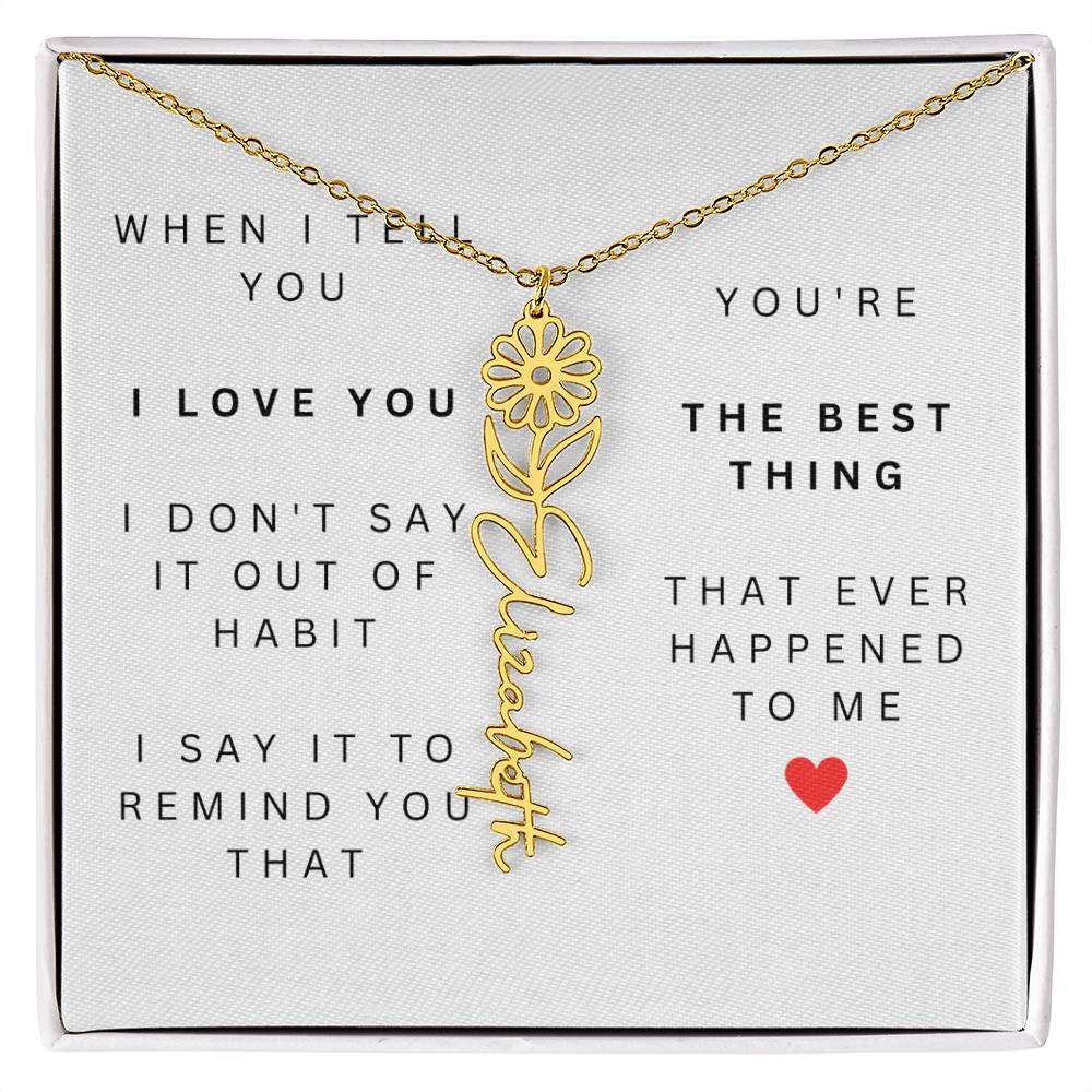 Personalized Flower Name Necklace-You're the Best