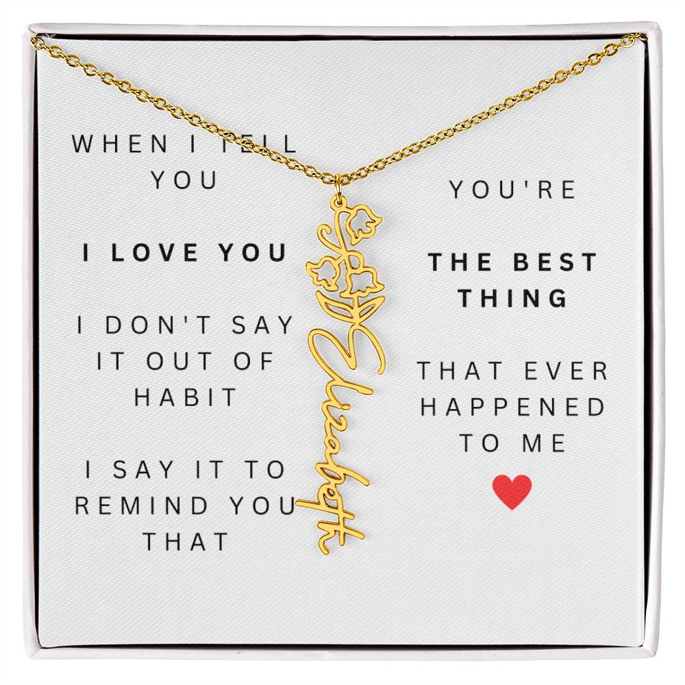 Personalized Flower Name Necklace-You're the Best