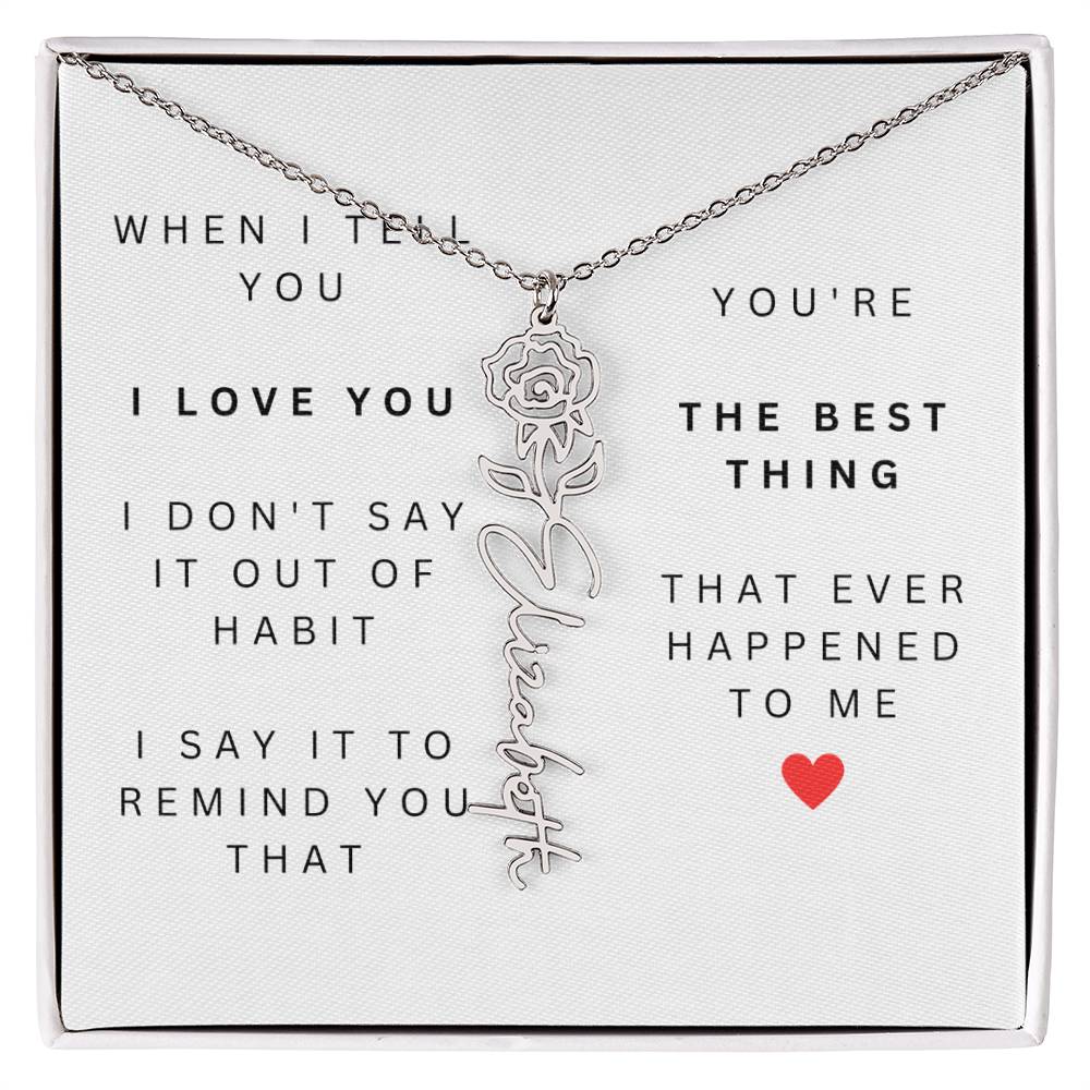 Personalized Flower Name Necklace-You're the Best