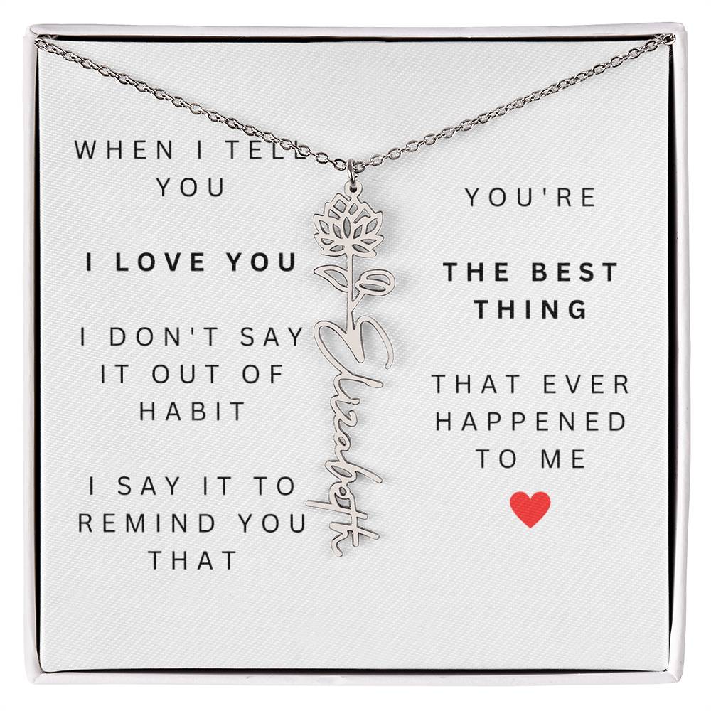 Personalized Flower Name Necklace-You're the Best