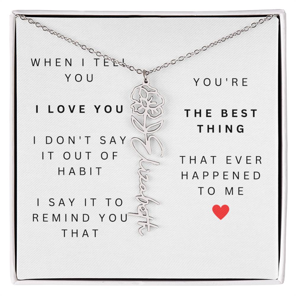 Personalized Flower Name Necklace-You're the Best