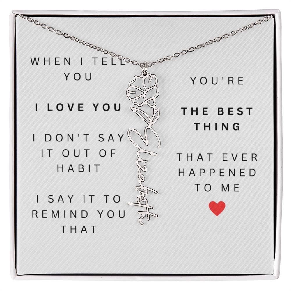 Personalized Flower Name Necklace-You're the Best