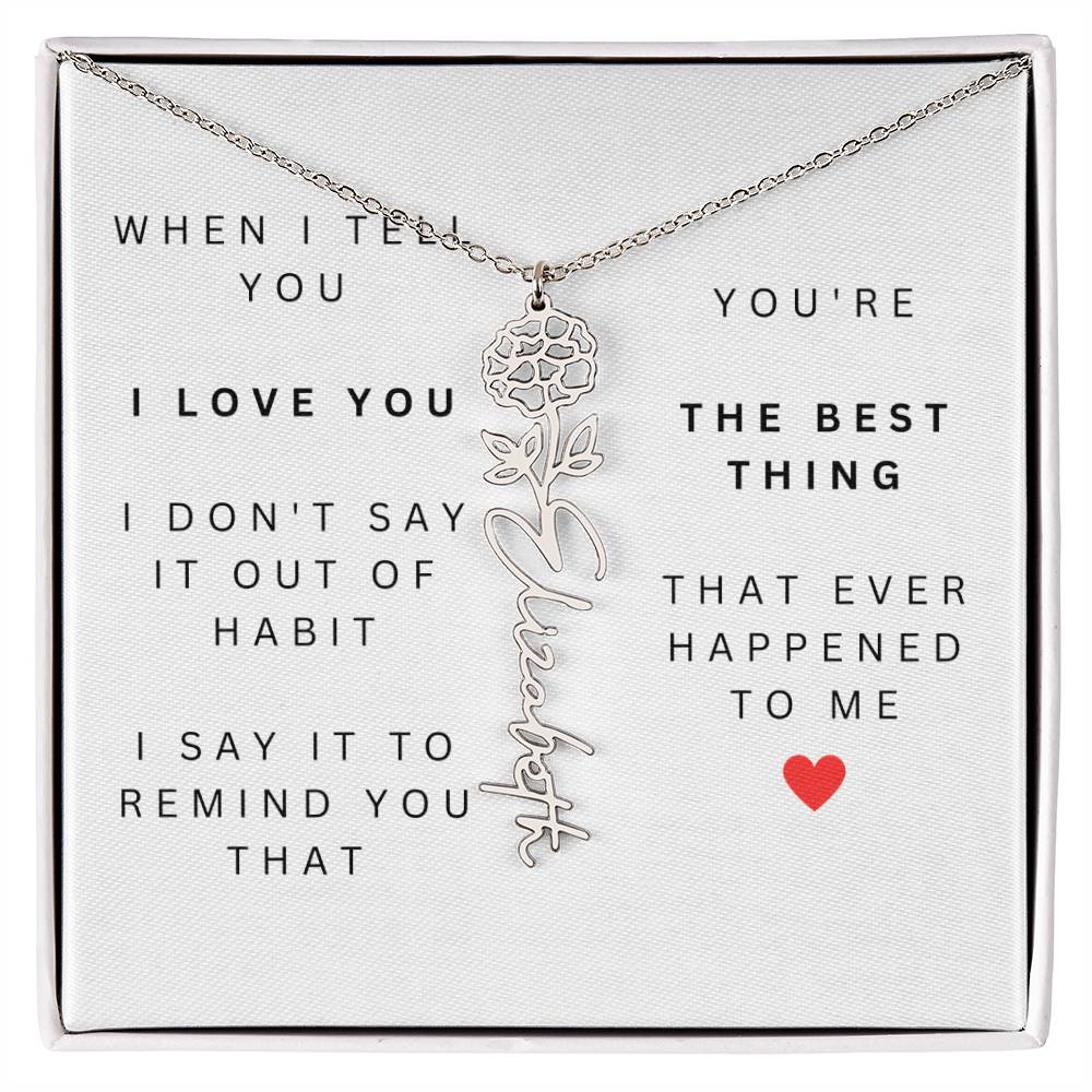 Personalized Flower Name Necklace-You're the Best