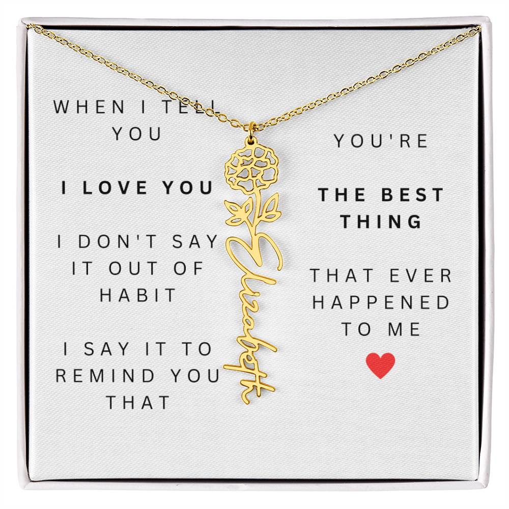 Personalized Flower Name Necklace-You're the Best