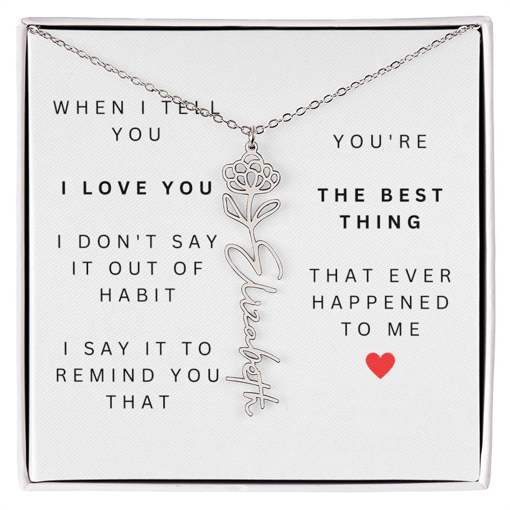 Personalized Flower Name Necklace-You're the Best