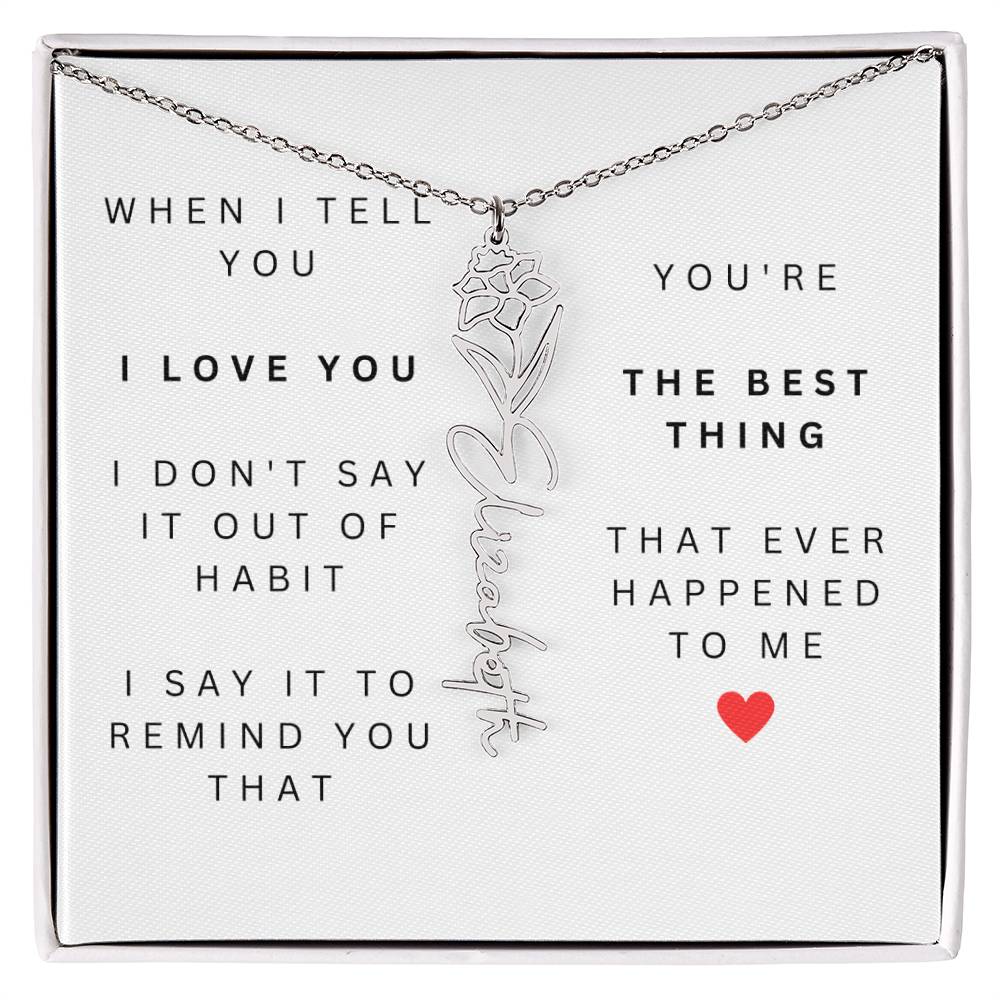 Personalized Flower Name Necklace-You're the Best