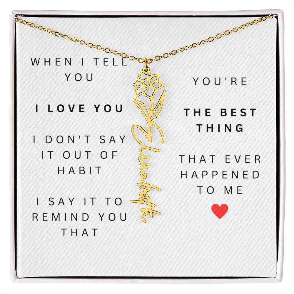 Personalized Flower Name Necklace-You're the Best