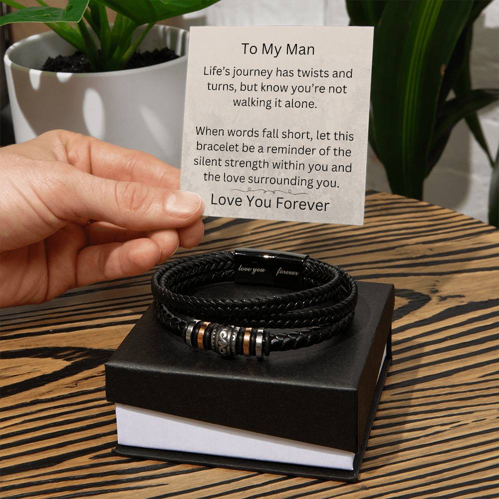 Men’s Leather Bracelet | To My Man-Love & Support