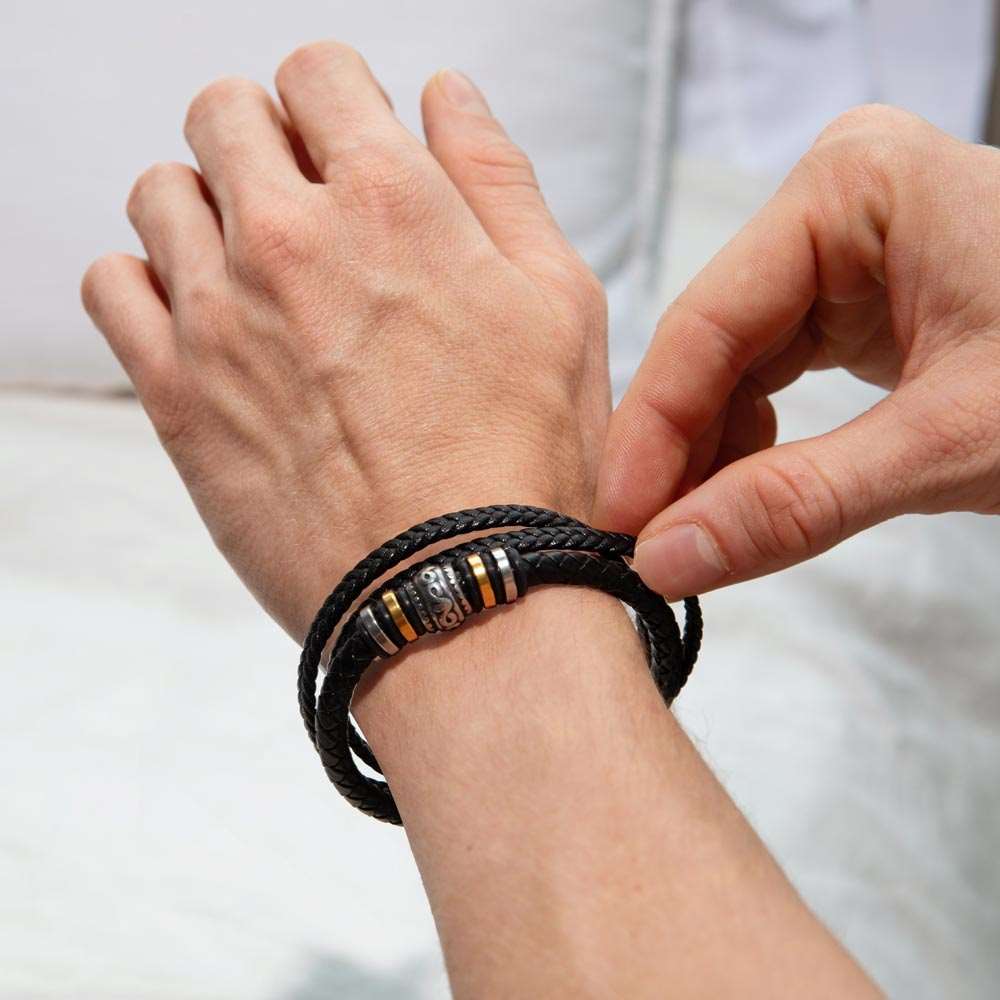 Men's Leather Bracelet Gift for Him: "You're the Best Thing"