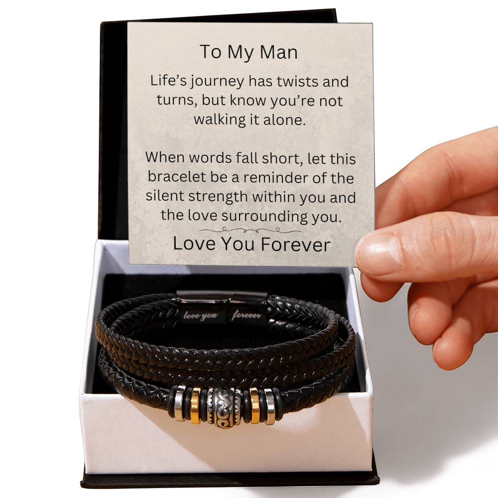 Men’s Leather Bracelet | To My Man-Love & Support