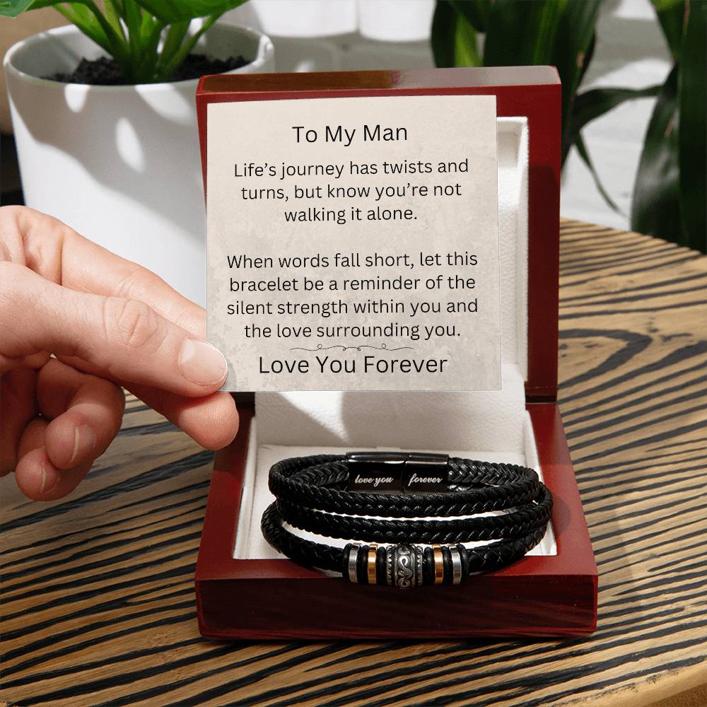 Men’s Leather Bracelet | To My Man-Love & Support