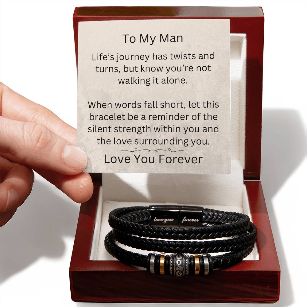 Men’s Leather Bracelet | To My Man-Love & Support