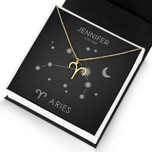 Made in the USA, this necklace features a delicate pendant showcasing your unique zodiac symbol.  Looking for the perfect gift for yourself or someone special? Our zodiac necklaces make a thoughtful and unique present for birthdays, holidays, or any occasion. Personalize the message card with the recipient’s name for that special touch. Each astrology necklace arrives beautifully packaged and ready to be gifted.