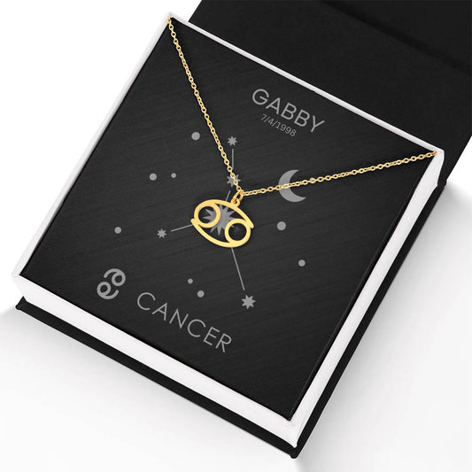 Personalized Cancer Zodiac Necklace