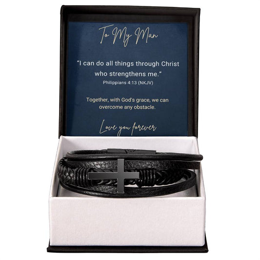 Cross Bracelet For Men-Phil 4:13