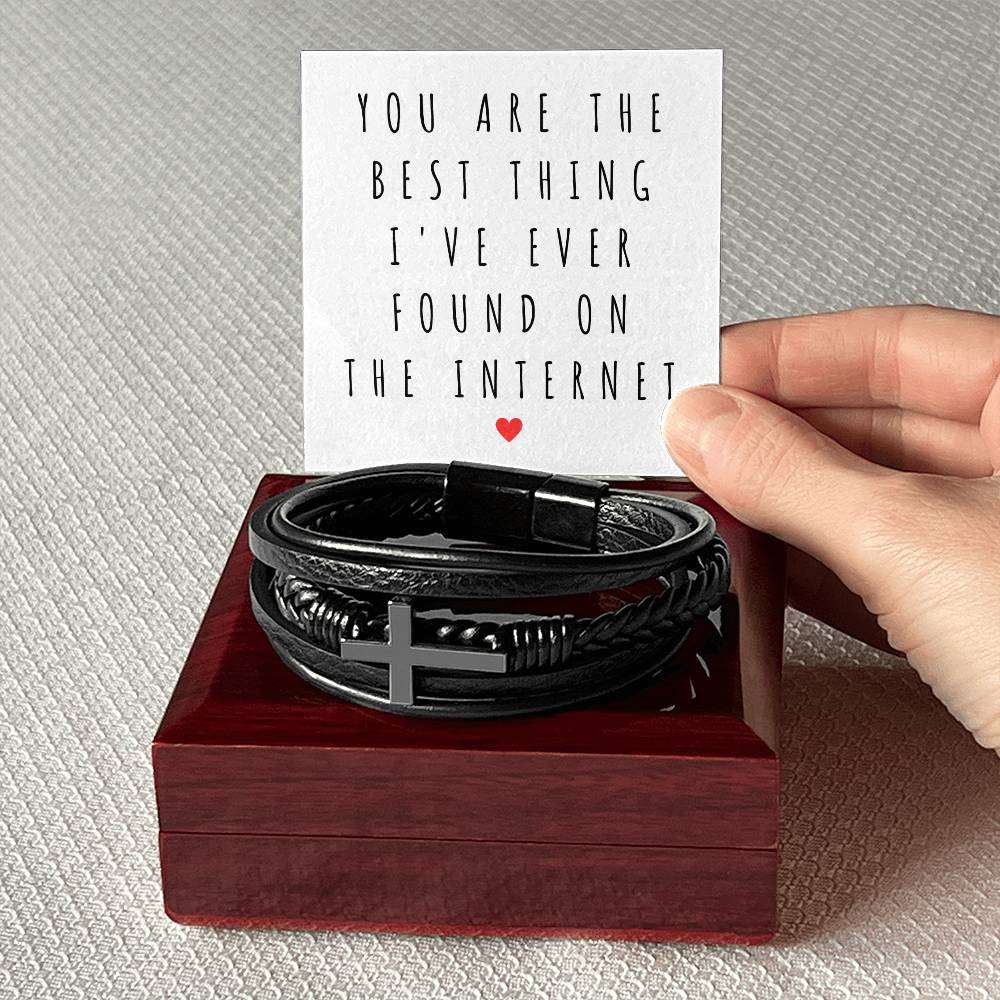 Best Thing On The Internet Cross Leather Bracelet For Him