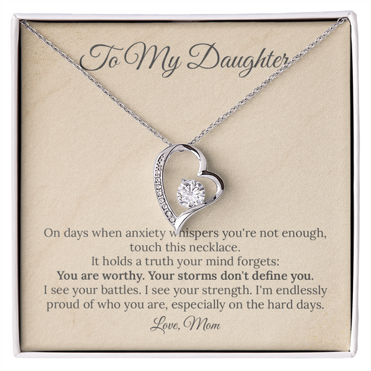 To Daughter "Anxiety Lies" Necklace | Support Gift for Anxiety & Mental Health | From Mom