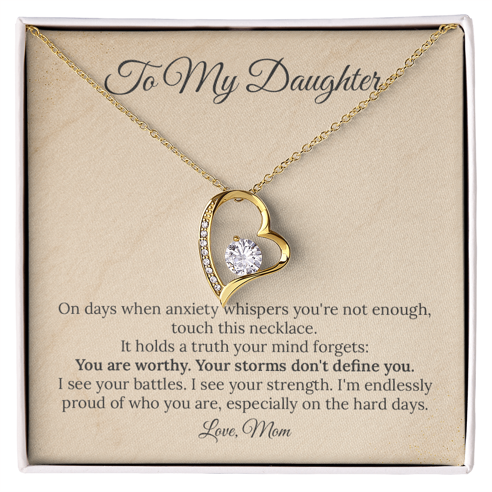 To Daughter "Anxiety Lies" Necklace | Support Gift for Anxiety & Mental Health | From Mom